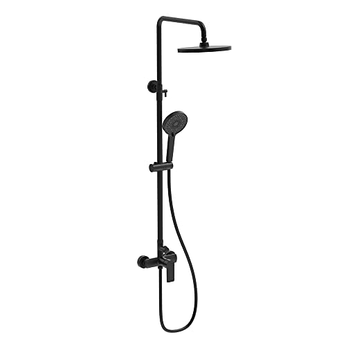 Duschsäule DAK BLACK 2-fach höhenverstellbar von 83 bis 120 cm inkl. Brauseschlauch, Handbrause und Rundbrause Duschsäule DAK BLACK 2-fach höhenverstellbar von 83 bis 120 cm inkl. Brauseschlauch, Handbrause und Rundbrause von Kibath
