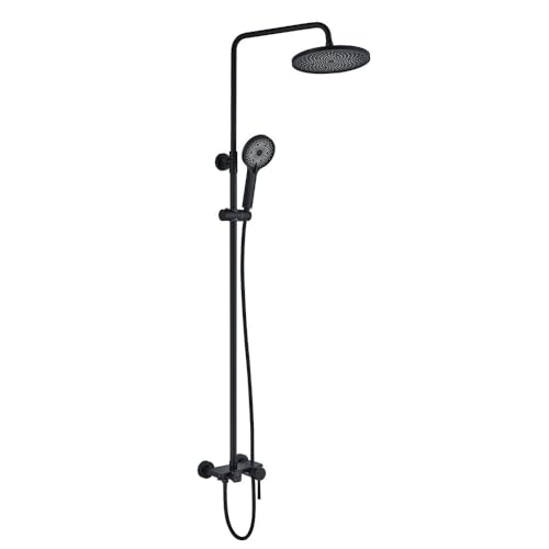 Duschsäule OSL BLACK mit Auslauf 3-fach höhenverstellbar von 96 bis 136 cm inkl. Flex, Handbrause und Rundbrause Duschsäule OSL BLACK mit Auslauf 3-fach höhenverstellbar von 96 bis 136 cm inkl. Flex, Handbrause und Rundbrause von Kibath