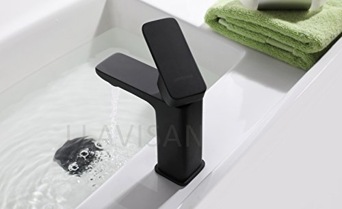 Kibath L439351 Einhebelmischer für Waschbecken, Schwarz Aus Messing und mattem Finish. Inklusive Beschläge, Schläuche und Kartusche. Garantierte Ersatzteile von Kibath