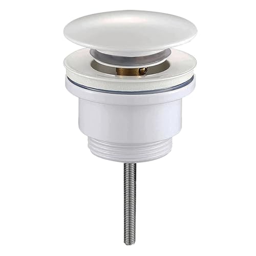 Kibath L490671 Weißes Universal Clic Clac Ventil Push-up Ablaufgarnitur für Waschbecken und Bidet, in mattem 1 1/4 Mutter. Aus Messing Kibath L490671 Weißes Universal Clic Clac Ventil Push-up Ablaufgarnitur für Waschbecken und Bidet, in mattem 1 1/4 Mutter. Aus Messing von Kibath
