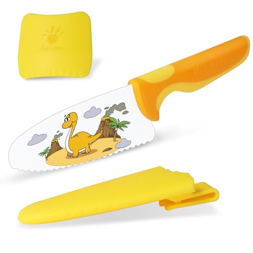 Kibbidea 2-teilig Le Petit Chef Kindermesser-Set für Kinder, und ab 3 jahre Küchenmesser, Edelstahl, Abgerundete Klinge, Kochmesser von Kibbidea