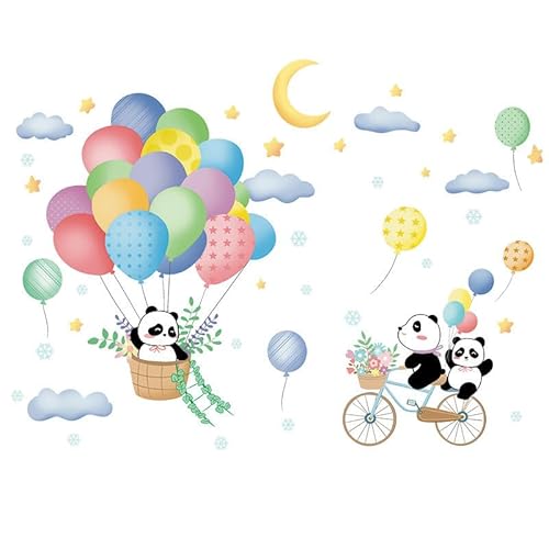 Kibi Wandaufkleber für Kinder mit Panda und Luftballons, Dekoration für Kinderzimmer, buntes Muster, Wandsticker für Kinder Kibi Wandaufkleber für Kinder mit Panda und Luftballons, Dekoration für Kinderzimmer, buntes Muster, Wandsticker für Kinder von Kibi Store