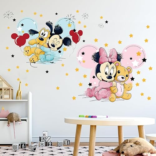 Kibi Disney Minnie Minnie Maus Wandaufkleber für Kinder, Micky Maus, Wandtattoo, Wandaufkleber für Kinder, Micky Maus, Wandaufkleber von Kibi Store