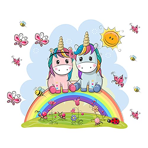 Kibi Wandaufkleber für Einhorn, Wandaufkleber, Einhorn, Regenbogen, Einhorn, Wandaufkleber, Mädchen, Wandaufkleber, Kinderzimmer, Dekoration, Einhorn, Wandsticker, Einhorn, Wandsticker, Einhorn von Kibi Store