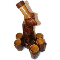 Jahrgang. Töpferset Hergestellt in Der Udssr. Karaffe Mit Gläsern - Bär Und Stümpfe Jahrgang. Töpferset Hergestellt in Der Udssr. Karaffe Mit Gläsern - Bär Und Stümpfe von Kibrofox