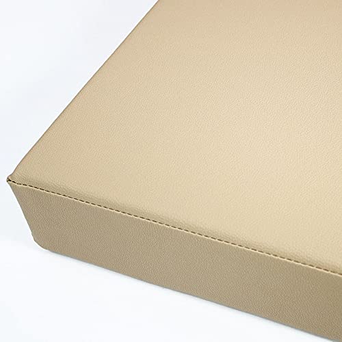 KicKiq Wasserdichtes Bankkissen für 2- und 3-Sitzer, PU-Leder, Gartenbankauflage mit Reißverschluss, Esszimmer-/Terrassenbankkissen für Schaukelstuhl, Khaki, 80 x 40 x 5 cm von KicKiq