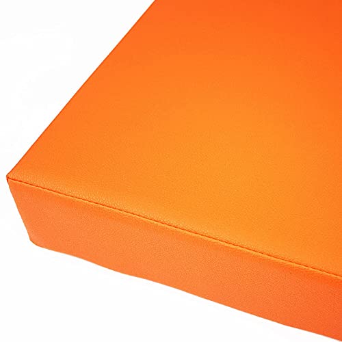 KicKiq Wasserdichtes Bankkissen für 2- und 3-Sitzer, PU-Leder, Gartenbankpolster mit Reißverschluss, Esszimmer-/Terrassenbankkissen für Schaukelstuhl (orange, 130 x 35 x 5 cm) von KicKiq