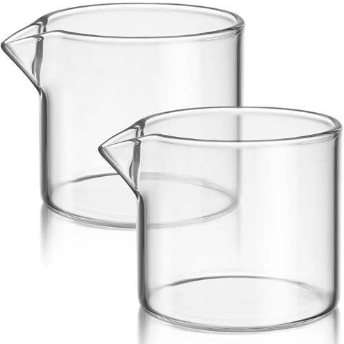 2 Kleine Milchkännchen Teetasse Soßenkännchen Kaffeeweißer Glas Mit Ausgießer Mini-Milchkännchen Klein Goldfarben Klarer Teekessel Kaffeetassen Mit Deckel Milchglas Für von Kichvoe