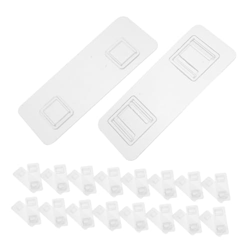 20Sätze Abnehmbare Transparent Klebehaken Selbstklebende Wandhaken für Router Steckdosenleisten und Küchenorganisation Kein Bohren Wandfreundlich Multifunktionale Verwendung von Kichvoe
