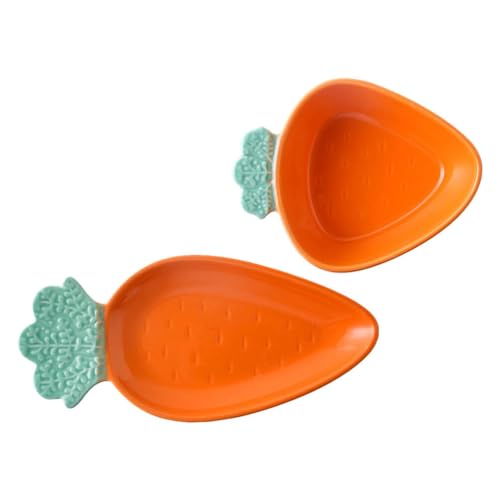 Kichvoe 1 Set Karotten-Salatschüssel Keramik Karottenform Sushi-Dip-Schüssel Porzellan Vorspeisenteller Untertassen Schüssel Saucengeschirr Ostergeschirr Für Dessert-Snack von Kichvoe