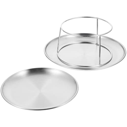 Kichvoe 1satz Etagere Aus Edelstahl Doppelstöckige Servierplatte Für Snacks Kuchen Und Desserts Wiederverwendbares Partygeschirr Für Hochzeiten Und Feiern von Kichvoe