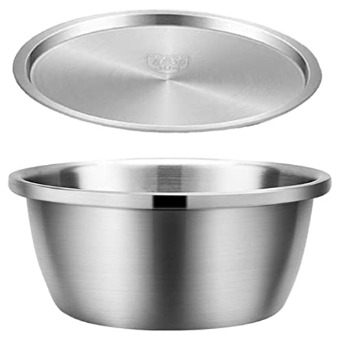 Kichvoe 1 Set Salatschüssel mit Deckel Metall Ei Rührschüssel Ramen Schalen Essstäbchenablage Snacks Servierschale Teigschüssel Rührschüssel mit Deckel Haushaltsschale Gemüse Edelstahl Suppentopf von Kichvoe