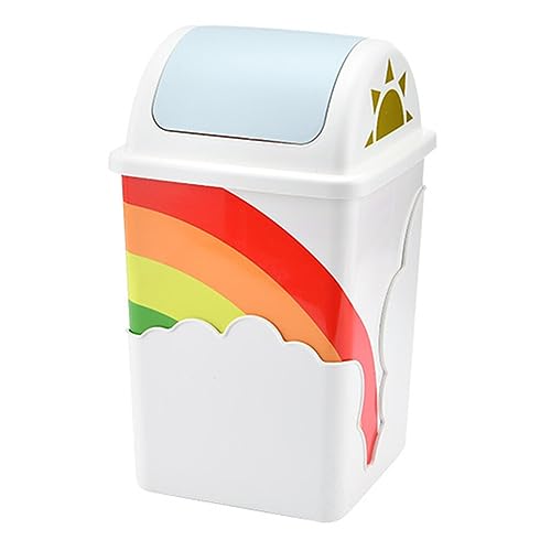 Kichvoe 1stück Kreativer Cloud Rainbow Mülleimer Bunter Abfallbehälter Für Kinderzimmer Büro Und Zuhause Mit Schwingendem Deckel Für Schlafzimmer Bad Und Küche von Kichvoe