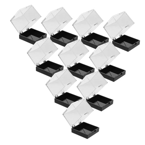 Kichvoe 10 Stück Teiliges Transparente Kunststoffboxen Quadratische Mini-aufbewahrungsboxen für Edelsteine und Mineralien Staubdichte Vitrinen zum Sicheren Präsentieren und Aufbewahren von Kichvoe