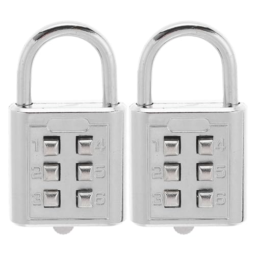 Kichvoe 2 Stück Mini-Vorhängeschloss: Kleines Zahlenschloss – Blindenfreundliches 6-Tasten-Code-Vorhängeschloss – Tragbares schlüsselloses Sicherheitsschloss für Gepäck, Rucksack, Werkzeugkasten, Kichvoe 2 Stück Mini-Vorhängeschloss: Kleines Zahlenschloss – Blindenfreundliches 6-Tasten-Code-Vorhängeschloss – Tragbares schlüsselloses Sicherheitsschloss für Gepäck, Rucksack, Werkzeugkasten, von Kichvoe