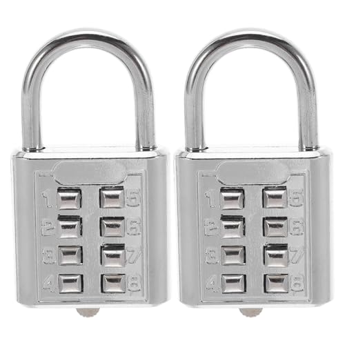 Kichvoe 2 Stück Mini-Vorhängeschloss: Kleines Zahlenschloss – Blindenfreundliches 8-Tasten-Code-Vorhängeschloss – Tragbares schlüsselloses Sicherheitsschloss für Gepäck, Rucksack, Werkzeugkasten, Kichvoe 2 Stück Mini-Vorhängeschloss: Kleines Zahlenschloss – Blindenfreundliches 8-Tasten-Code-Vorhängeschloss – Tragbares schlüsselloses Sicherheitsschloss für Gepäck, Rucksack, Werkzeugkasten, von Kichvoe