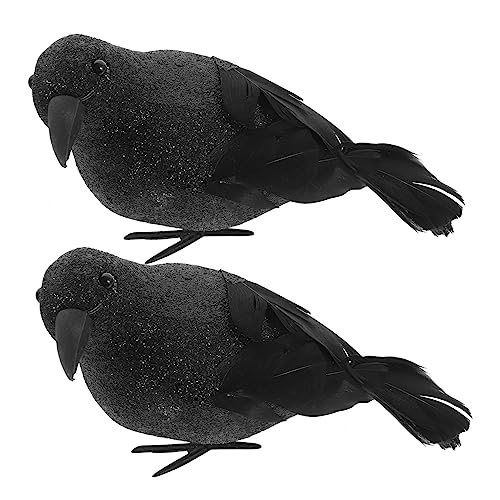 Kichvoe 2 Stück Simulierte Schwarze Federn Krähen Statue Halloween Deko Requisiten für Partys Gruselige Figuren für Maskeraden und Karnevalsveranstaltungen Kichvoe 2 Stück Simulierte Schwarze Federn Krähen Statue Halloween Deko Requisiten für Partys Gruselige Figuren für Maskeraden und Karnevalsveranstaltungen von Kichvoe