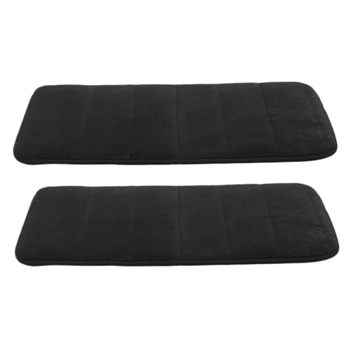 Kichvoe 2 Stück Teiliges Memory Schaum Fußmatten Saugfähige rutschfeste Teppiche für Innenbereich Extra Dicke Badezimmer und Küchenteppiche Minimalistischer Eingangsbereich Schwarz von Kichvoe