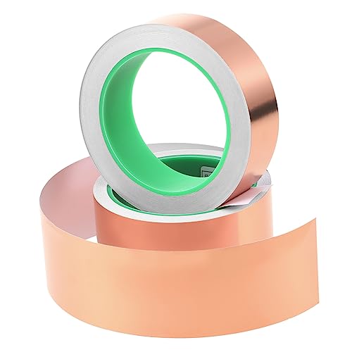 Kichvoe 2Rollen Doppelseitiges Kupferfolienband Leitfähiges Klebeband für Elektrische Reparaturen DIY Projekte Buntglas Abschirmungen von Kichvoe