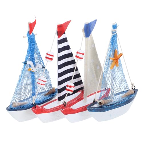 Kichvoe 4 Stück Teiliges Mini Segelboot Ornament Mediterranes für Tisch und Wohnzimmer Accessoire für Nautische Themenpartys Zufälliger Stil Kichvoe 4 Stück Teiliges Mini Segelboot Ornament Mediterranes für Tisch und Wohnzimmer Accessoire für Nautische Themenpartys Zufälliger Stil von Kichvoe