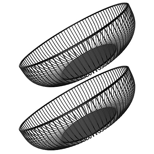 Kichvoe Aufbewahrungskörbe Für Obst 2 Stück Obstschale Aus Metalldraht Eierkorb Gemüsehalter Korb Arbeitsplatte Organizer Kreativer Netzhohlkorb Für Brot Snacks Runder Aufbewahrungskorb von Kichvoe