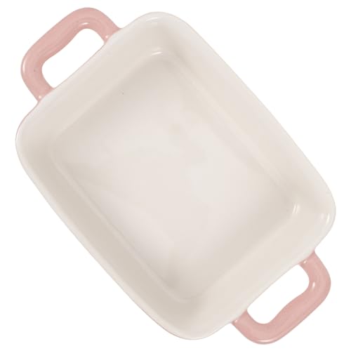 Kichvoe Keramisches Backblech Rosa Mikrowelle Ofen Rechteckige Backform Hochtemperaturbeständig Leicht zu Reinigen Backutensilien für Aufläufe von Kichvoe