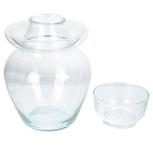 Kichvoe Einmachglas Zum Gären Breite Öffnung Traditionelles Gärtopf-Set Mit Wasserabweisendem Luftschleusendeckel Zum Einlegen Von Sauerkraut Kimchi Kombuch von Kichvoe