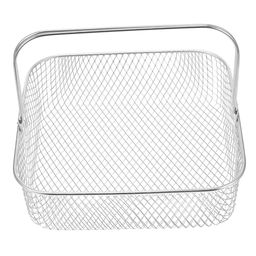 Kichvoe Frittiernetzkorb Großes Funktionsnetz Zubehör Für Heißluftfritteusen Quadratischer Back Ersatzgriff Aus Silikon Frittierkorb Ofenkorb Heißluftfritteusen Backkorb von Kichvoe