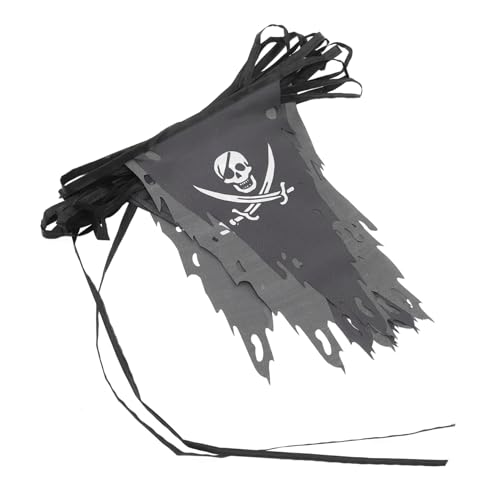 Kichvoe Halloween Dekorationsbanner Piraten Schädel Girlande für Halloween Party Einfache Aufhängung für Tür Wand und Fenster Kichvoe Halloween Dekorationsbanner Piraten Schädel Girlande für Halloween Party Einfache Aufhängung für Tür Wand und Fenster von Kichvoe