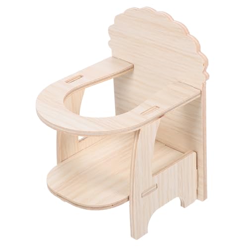 Kichvoe Holz Hamsterstuhl Für Kleine Tiere Hochstuhl Mit Tablett Langlebig Und Leicht Für Hamster Chinchillas Und Meerschweinchen Kompaktes Spielzeug Für Käfige von Kichvoe