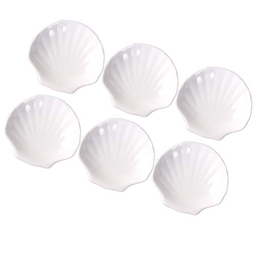 Kichvoe Keramikschale 6Pcs Keramik Sushi- Teller Schalenf?rmige Gewürzgerichte Vorspeise Teller Dessert Salatgerichte Die Platte für Heimrestaurant Servieren Jakobsmuschel Gericht von Kichvoe