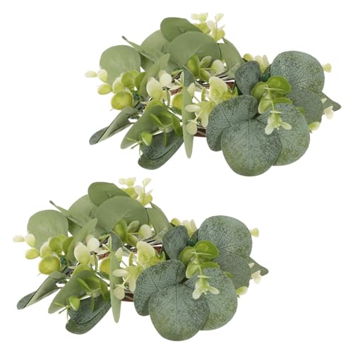 Kichvoe 2stücke Künstlicher Blumenkranz Für Tischdekoration Eukalyptus-windkranz Für Hochzeiten Partys Kerzenhalter Langlebig Und Farbecht Elegantes Design Für Jeden Anlass von Kichvoe