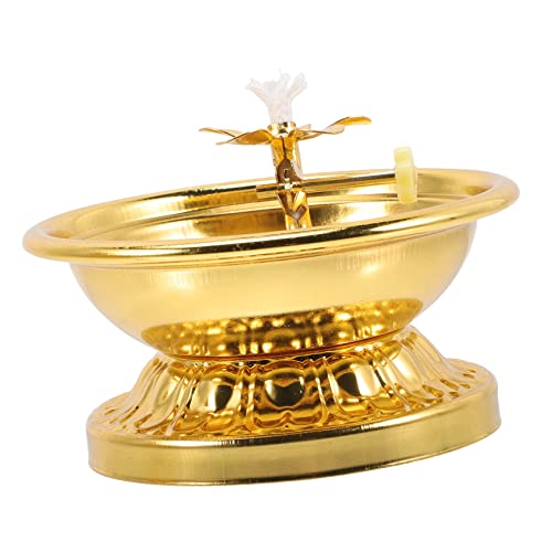 Kichvoe Kleine Öllampe Aus Messing Vintage Petroleumlampe Mit Baumwollseil Buddhische Tempellampe Für Buddha-verehrung Retro Öllampe Für Wohnzimmer Und Küche von Kichvoe