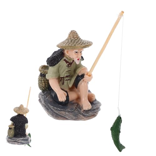 Kichvoe Miniatur Figurine aus Langlebigem PVC Naturgetreue Deko für Aquarium Teich und Mikrolandschaft Wetterbeständig Leicht Fischfreundlich Geschenkidee für Angler und von Kichvoe