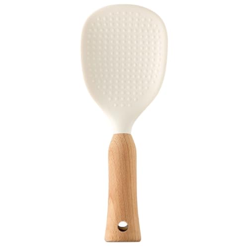 Kichvoe Reispaddel Stehender Reisspatel Antihaftbeschichteter Servierlöffel Kochlöffel Aus Silikon Mit Holzgriff Küchenutensil Für Sushi Reis Kartoffelpüree von Kichvoe