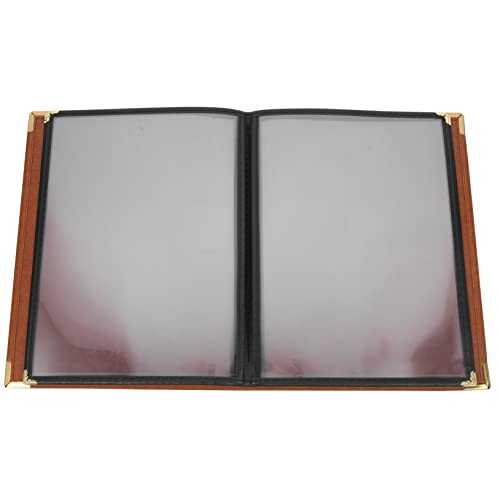 Kichvoe Rezeptbuch Schutzschale Durchsichtige Menühülle Küchenhalter Ordner Menübuch Für Restaurant Transparente Café Menühüllen Menüschutzhüllen Pvc Menühülle Pu Braun von Kichvoe