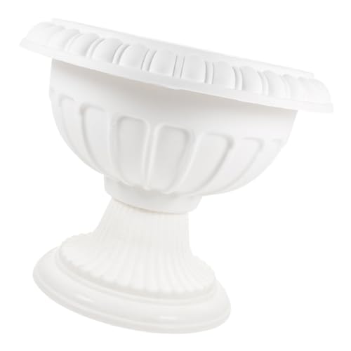 Kichvoe Römischer Blumentopf Weißer Urnen-Übertopf Sockel Aus Kunststoff Römischer Säule-Blumentopf Griechische Säule Hoher Urnen-Übertopf Hochzeits-Blumentopf Für Garten Zuhause Veranda von Kichvoe