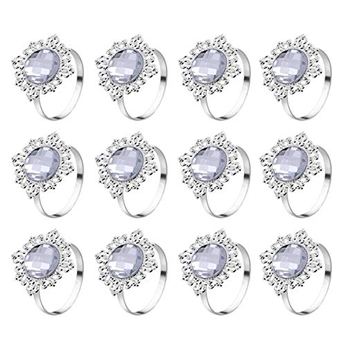 Kichvoe Serviettenhalter Gold 12Pcs Serviettenringe Bankett Serviettenhalter Serviettenschnallen Serviettendekore für Hochzeitdinnerparty Tischdekoration (Silber) Serviettenringe Gold von Kichvoe