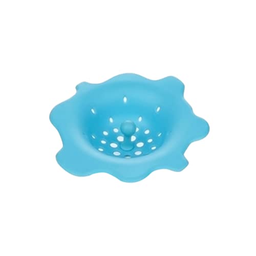 Kichvoe Spülbeckensieb Spülbecken-Sieb Blumenförmiger Abfluss Haarfänger Sieb Wiederverwendbarer -Anti-Verstopfungs-Spülbeckenfilter Für Spülbeckenzubehör Blau Silikonsiebe Für Waschbecken von Kichvoe