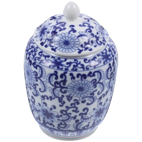 Kichvoe Teekanister Aus Blauem Und Weißem Porzellan: Keramik-Ingwergläser Chinoiserie-Vase Vorratsdosen Im Orientalischen Stil Vorratsbehälter Für Losen Tee Für Die Chinoiserie-Dekoration von Kichvoe