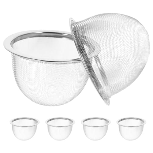 Kichvoe Teekannen-Sieb-Einsätze 6 Stück 7 8 Cm Edelstahlgeflecht Teeblätter-Sieb Feinmaschiger Teefilter Ersatz-Ei-Einsatz Für -Teekocher Kaffeemaschinen von Kichvoe