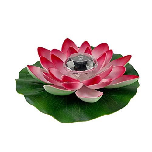 Kichvoe Teichblumendekor Lotuslichter Mit Solarenergie Solar Lotus- Lampe Schwebendes Solarlicht Solar- Nachtlampe Hochzeitsblumendekorationen Led-solarleuchten Kerze Künstlich Blatt von Kichvoe
