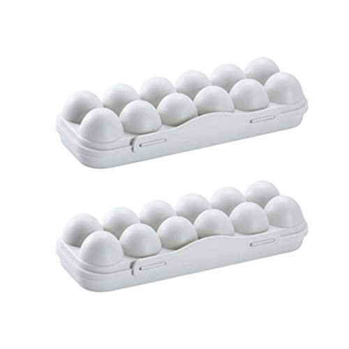 Kichvoe Wachteleierschachteln 2Pcs 12 Gitter Eierhalter Box Kühlschrank Eiertr? Tablett Eggosenbox Entenschalenbox Organizer (Grau) 6 Eier Eierbox von Kichvoe