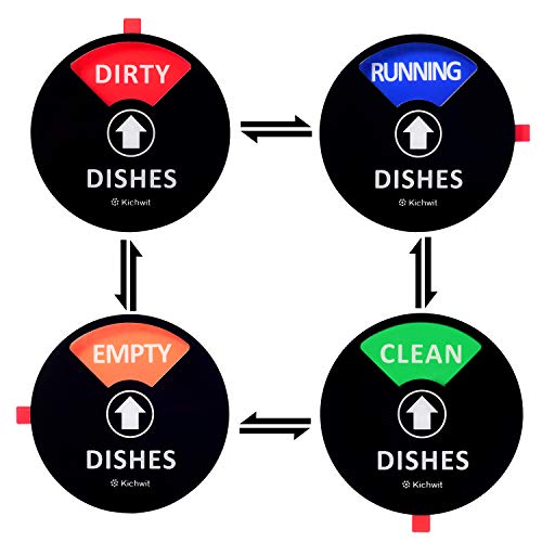 Kichwit Geschirrspüler-Magnet Clean Dirty Schild mit Lauf- und Leeroptionen, funktioniert auf allen Geschirrspülern, kratzfeste, starke magnetische Rückseite, 10.2 cm, schwarz Kichwit Geschirrspüler-Magnet Clean Dirty Schild mit Lauf- und Leeroptionen, funktioniert auf allen Geschirrspülern, kratzfeste, starke magnetische Rückseite, 10.2 cm, schwarz von Kichwit