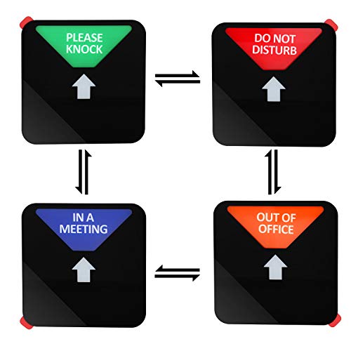 Kichwit Hinweisschild "Do Not Disturb", "Out of Office" Schild mit Aufschrift "Please Knock", in einem Meeting-Schild, Büro-Schild, Konferenz-Schild für Büros, quadratische Form, 12,4 cm, schwarz von Kichwit