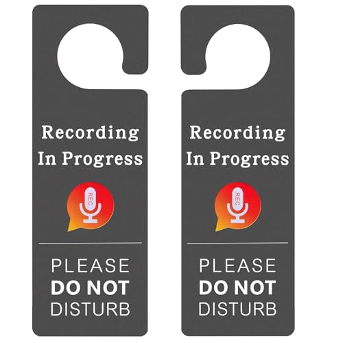 Kichwit Türschild mit Aufschrift "Recording in Progress", doppelseitig, Aufschrift "Please Do Not Disturb", 2 Stück von Kichwit