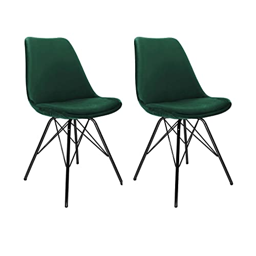 Kick Collection 2er Set Esszimmerstühl Velvet - Samt - Dunkelgrün - Modern und Hochwertig - Samtstoff und Metall - Erhältlich in vielen Farben Kick Collection 2er Set Esszimmerstühl Velvet - Samt - Dunkelgrün - Modern und Hochwertig - Samtstoff und Metall - Erhältlich in vielen Farben von Kick Collection