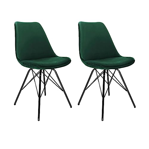 Kick Collection 2er Set Esszimmerstühl Velvet - Samt - Grün - Modern und Hochwertig - Hochwertige Materialien - Erhältlich in vielen Farben von Kick Collection