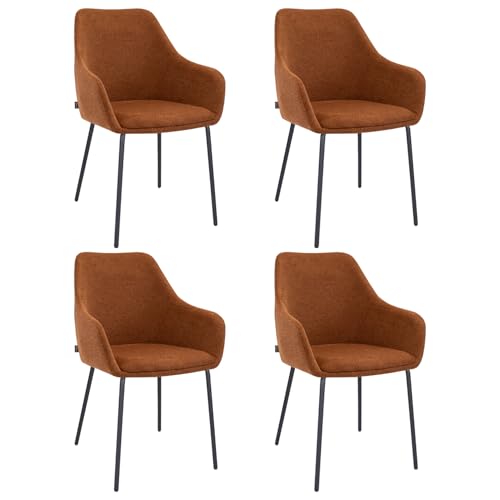 Kick Collection 4er Set Esszimmerstühl Guus - Terra - Modern und Hochwertig - Strukturierter Stoff en Metall - Erhältlich in vielen Farben von Kick Collection