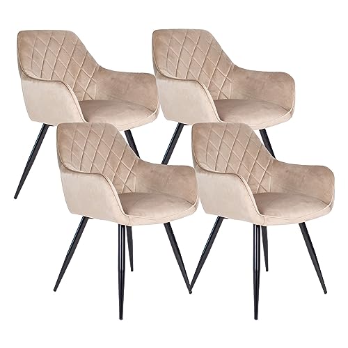Kick Collection 4er Set Esszimmerstühl Monza - Champagner - Modern und Hochwertig - Samtstoff und Metall - Erhältlich in vielen Farben Kick Collection 4er Set Esszimmerstühl Monza - Champagner - Modern und Hochwertig - Samtstoff und Metall - Erhältlich in vielen Farben von Kick Collection
